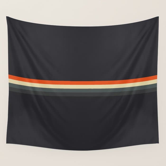 Fujitaka - Classic Dark Retro Stripes Wall Tapestry