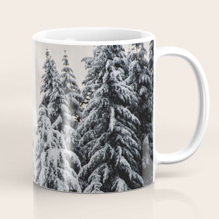 Winter Woods II - Snow Capped Forest Adventure Nature Photography Coffee Mug