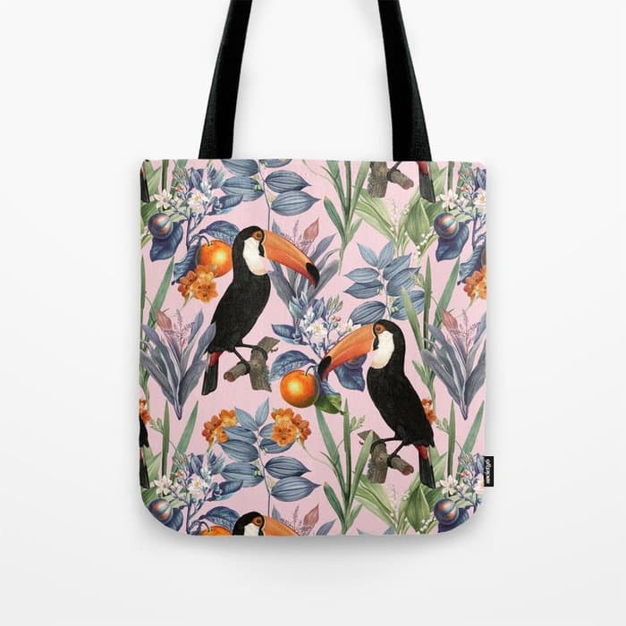 Tucan Garden #pattern #illustration Tote Bag