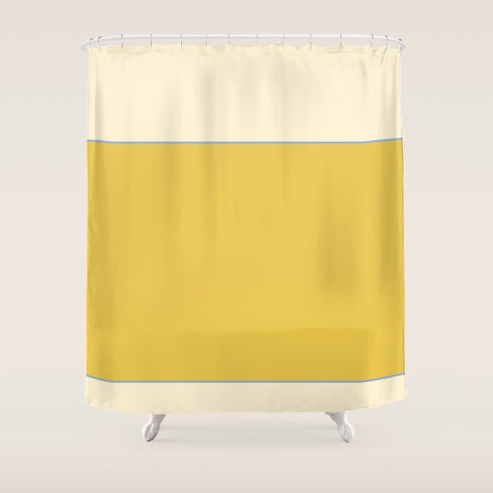 Sunshine Yellow Color Block Warm Vintage Shower Curtain
