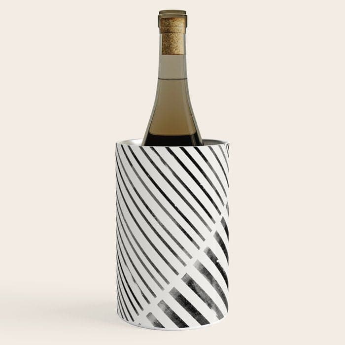 Black and White Stripes, Abstract Wine Chiller