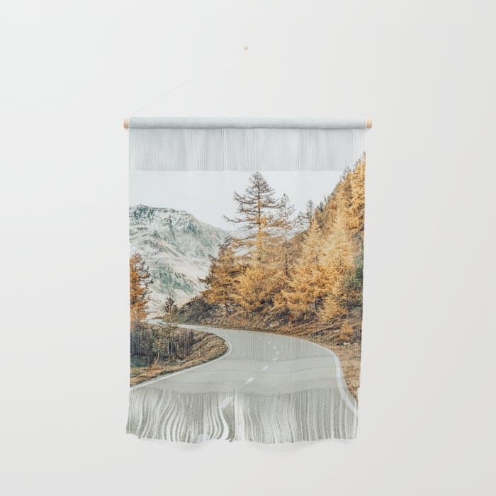 Snow + Golden Pine Photography Landscape Wall Decor, Scenic Nature Wall Hanging