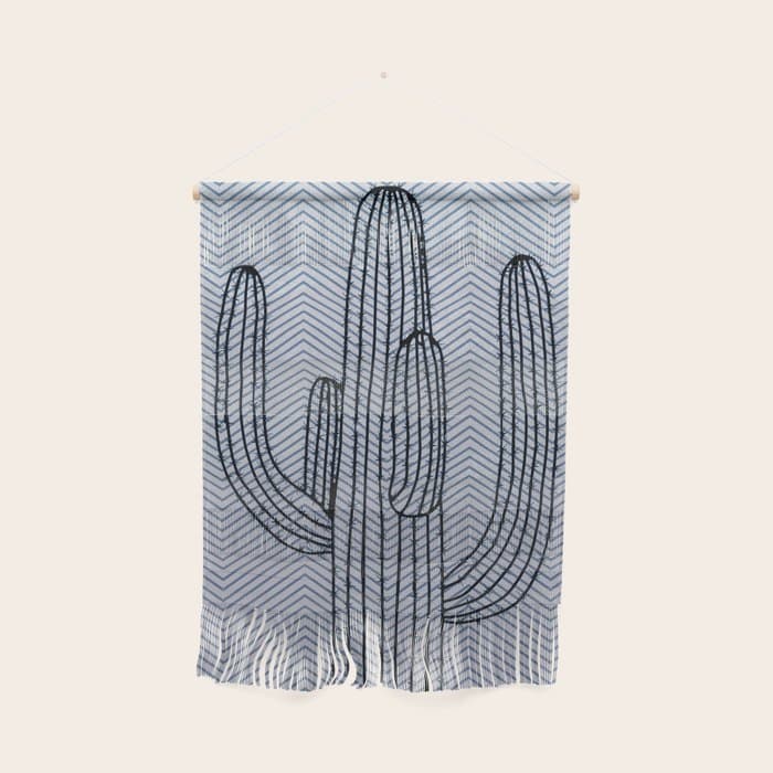 Deserted Cactus - chevron slate Wall Hanging