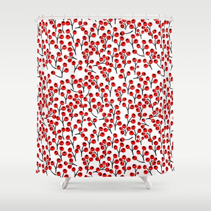Christmas red fruit - pattern no 4 Shower Curtain