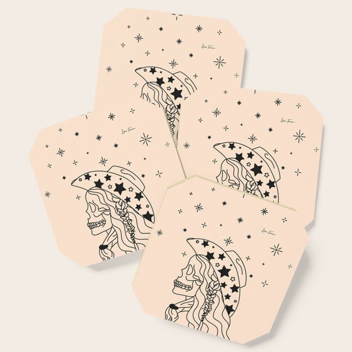 Love or Die Tryinâ - Rhinestone Cowgirl Black & Cream Coaster