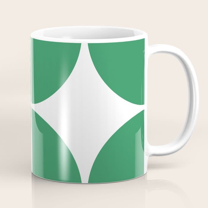 Mid Century Modern Green Square Coffee Mug