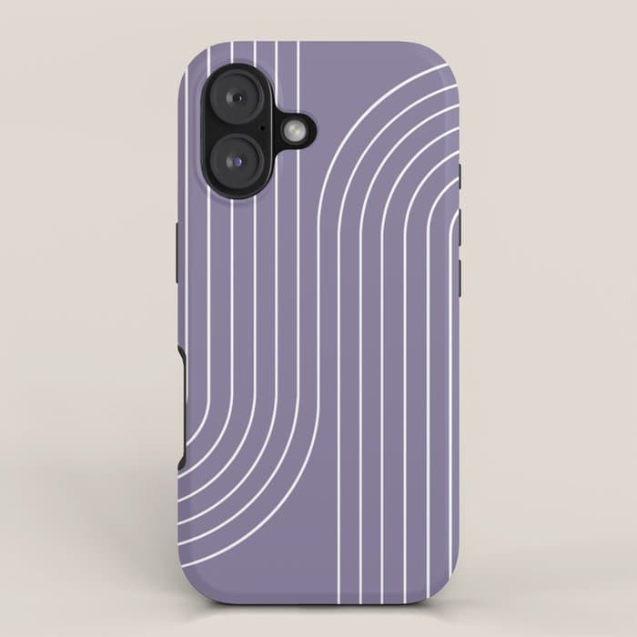 Minimal Line Curvature XXIII Lavender Purple Mid Century Modern Arch Abstract iPhone Case