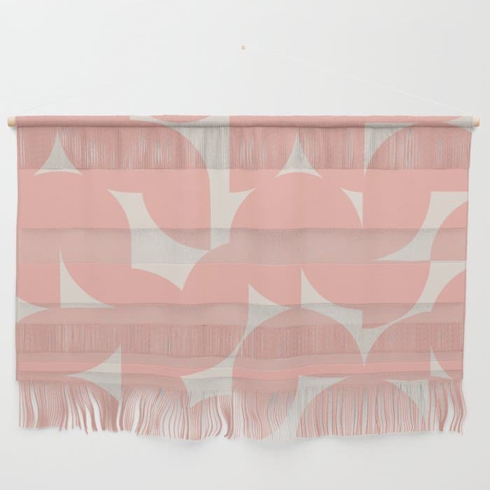 Contemporary Geometric Shapes - Soft Pink Wall Hanging
