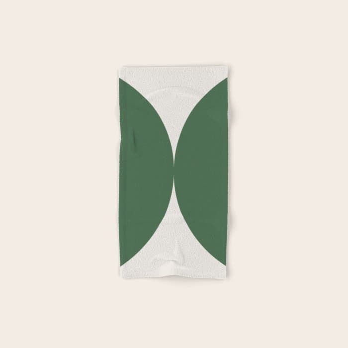 Bold Geometric Shapes Maximalism XIII Green Bath Towel
