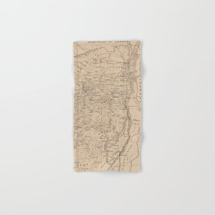 Vintage Map of The Adirondack Mountains (1874) Bath Towel