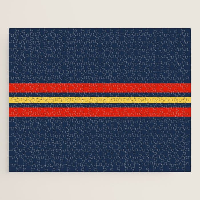 Akkorokamui - Classic Vintage Style Retro Stripes Jigsaw Puzzle