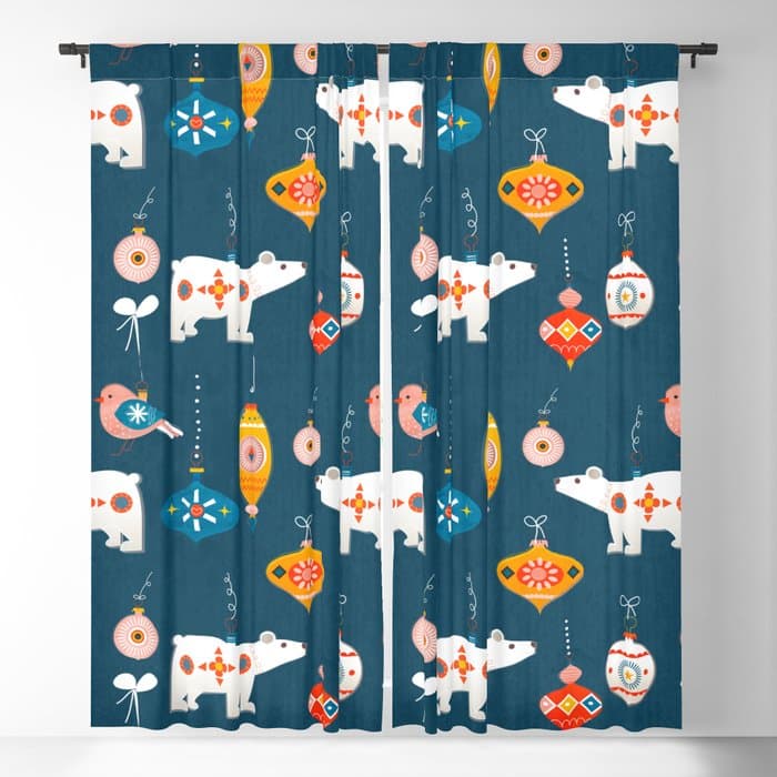 Christmas Retro decorations no2 Window Curtain