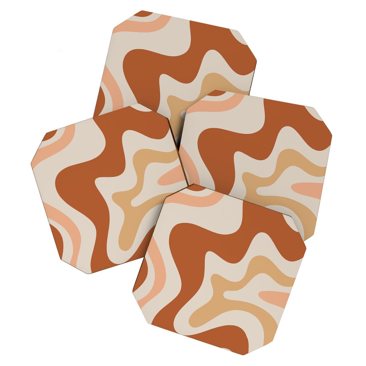 Liquid Swirl Abstract in Earth Tones Coaster