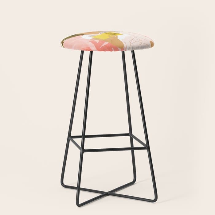 Plant Lady & The Urban Junglow | Blush Botanical Home Décor | House Plants Bohemian Woman Bedroom Stool
