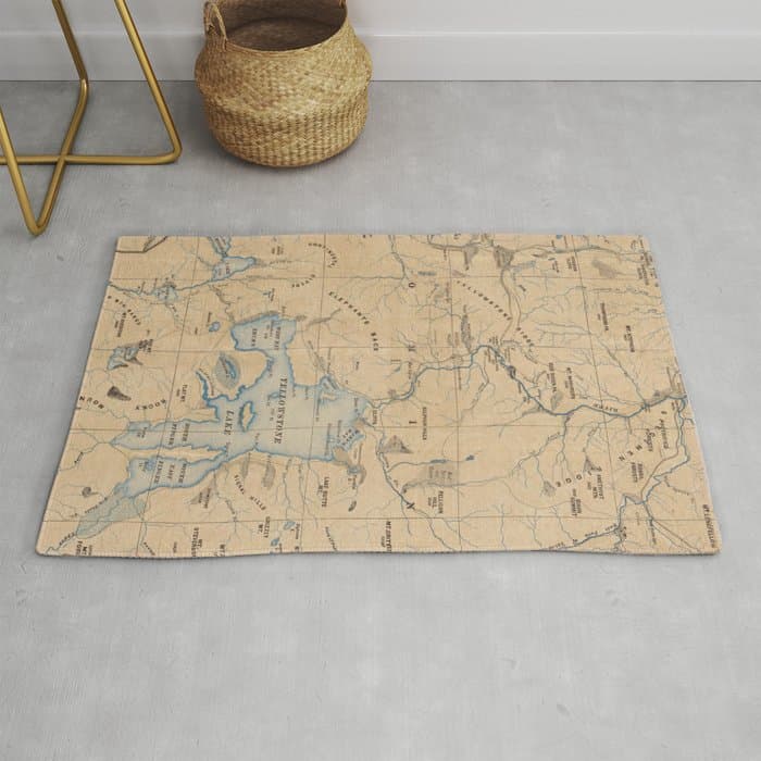 Vintage Map of Yellowstone National Park (1889) Rug
