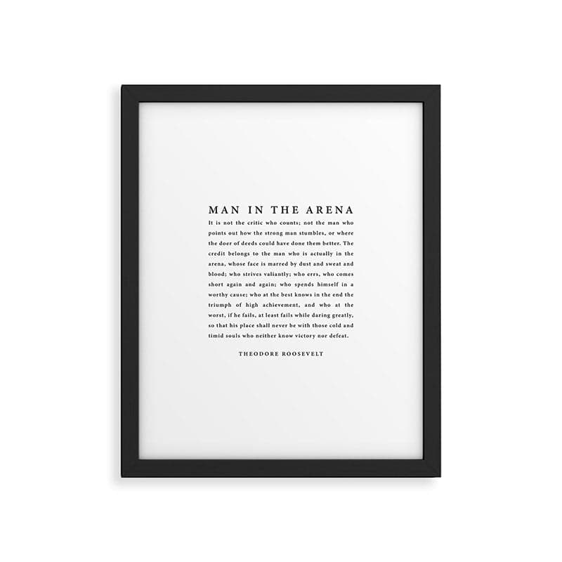 The Man In The Arena, Theodore Roosevelt Framed Art Print