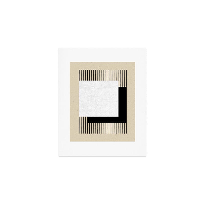Square black and white Stripes Art Print