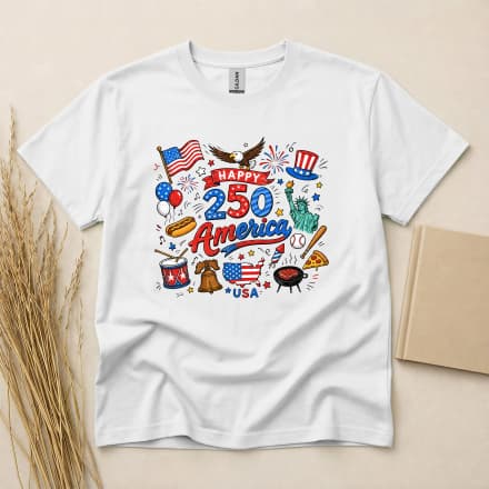 Happy 250 America Usa Independence Day Patriotic Celebration Design