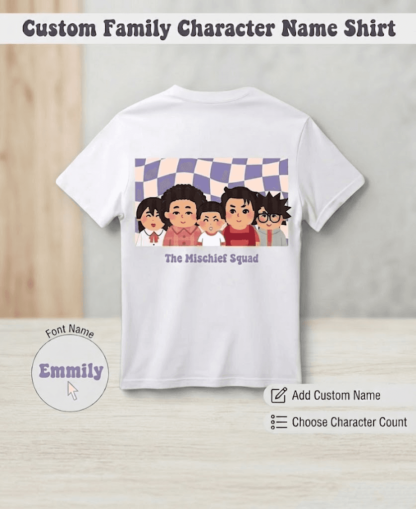Custom Family Character Name Shirt