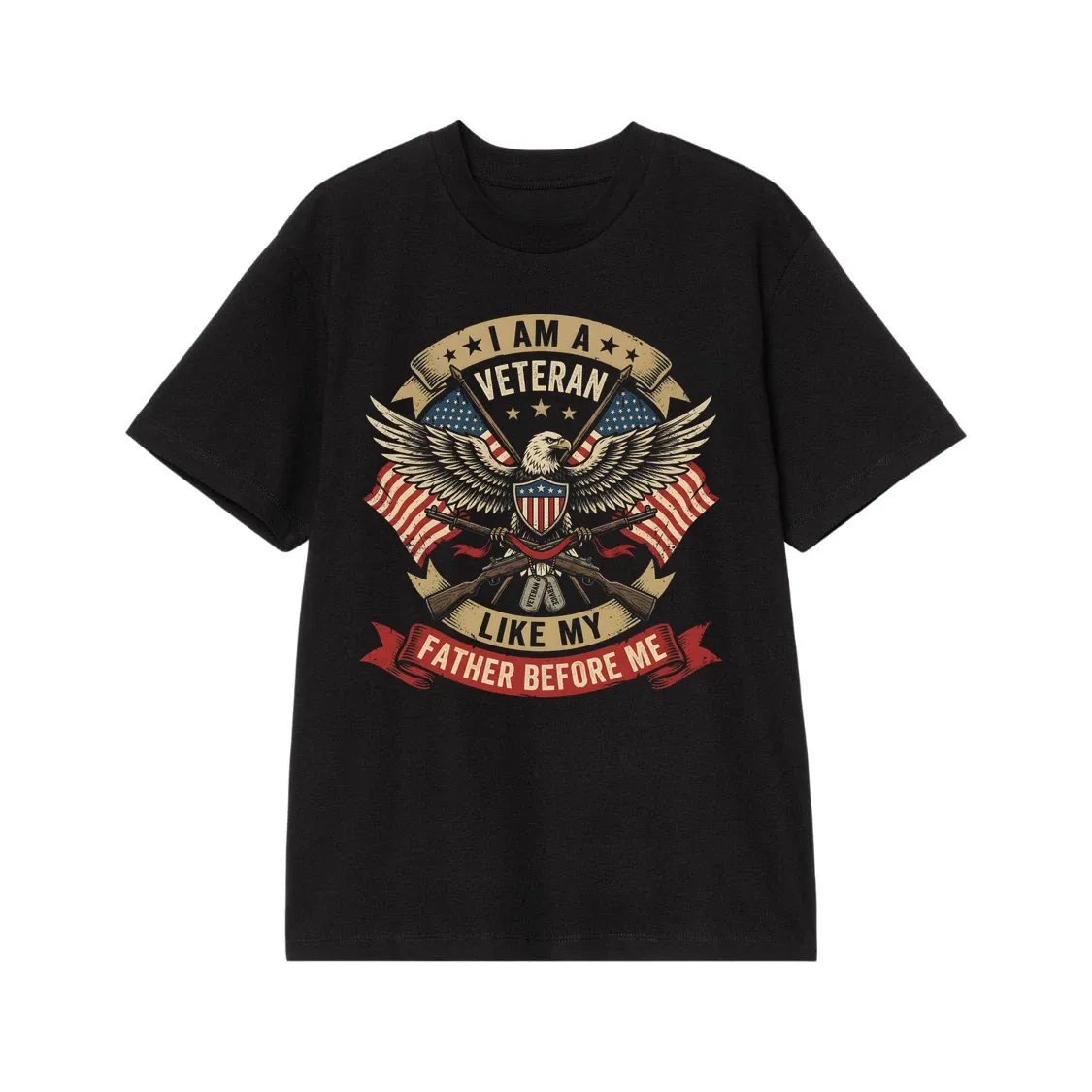 Veteran Eagle Flag Graphic T-Shirt