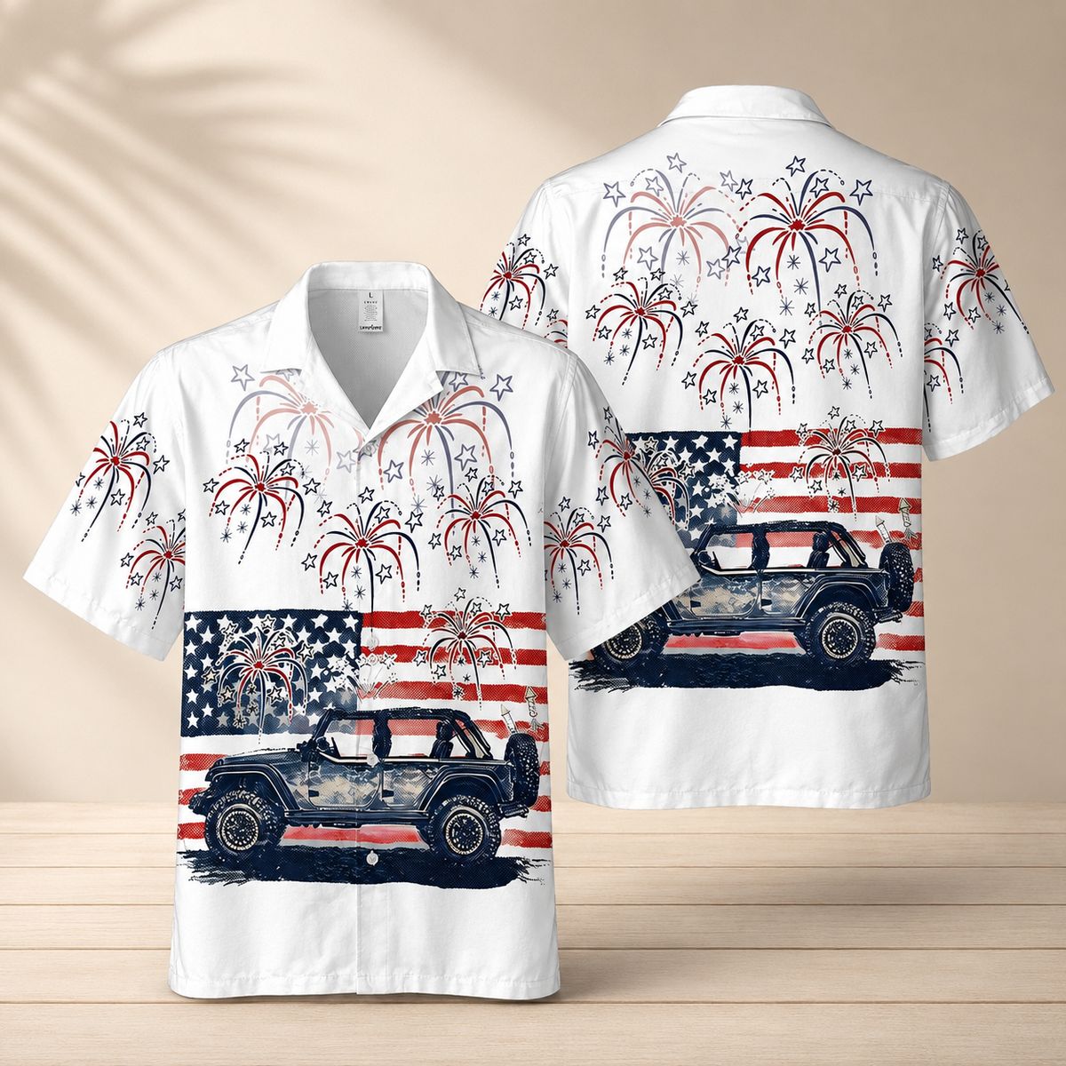 American Pride Jeep Hawaiian Shirt For Independence Day