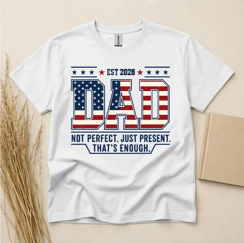 American Flag Dad Fathers Day T-Shirt
