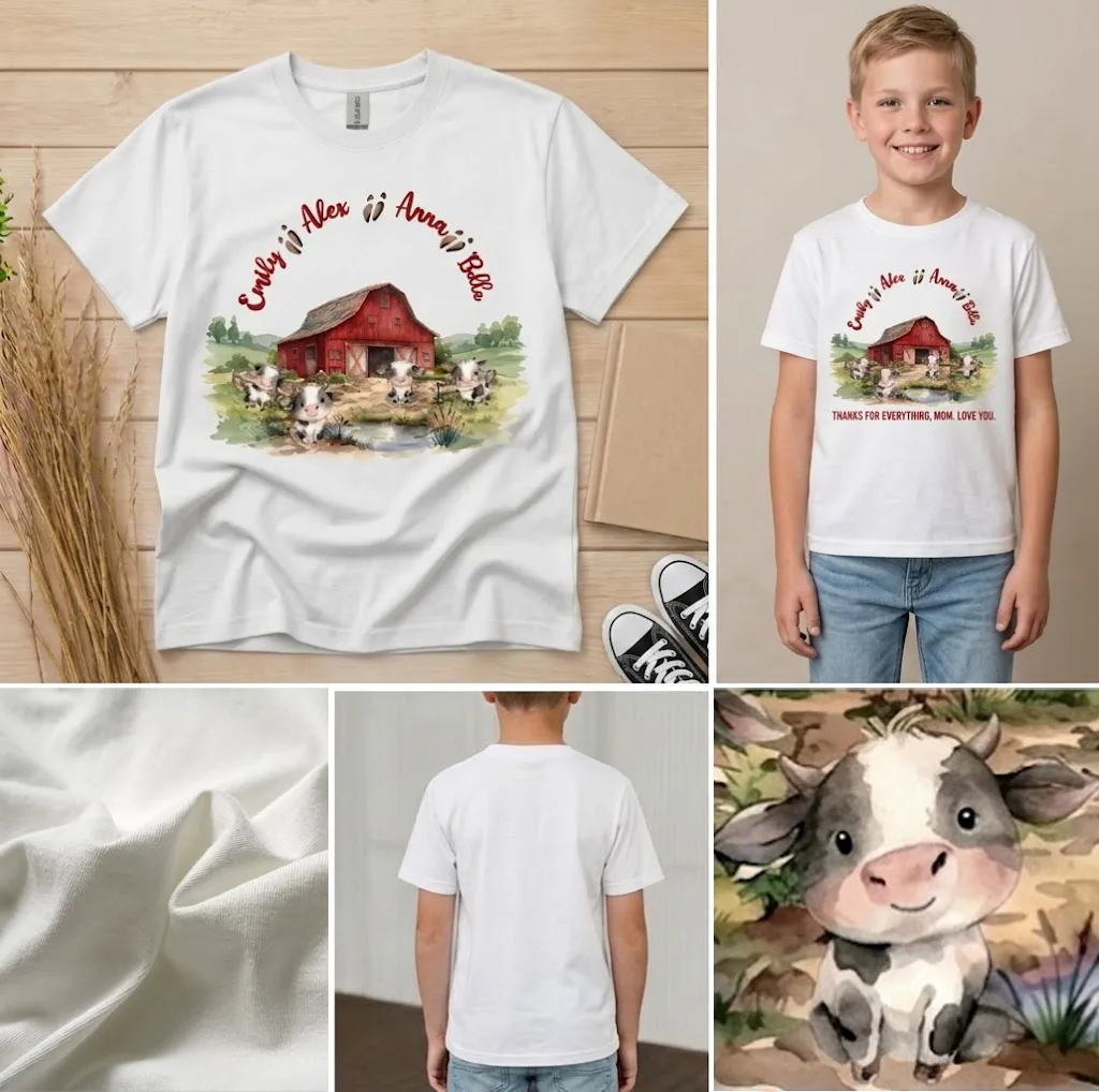 Personalized Farm Family Watercolor T-shirt