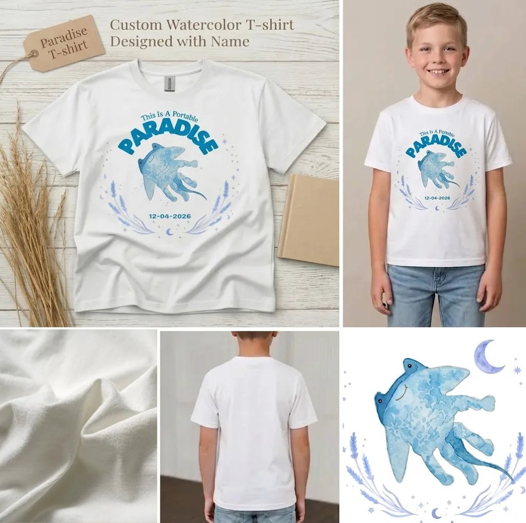 Custom Watercolor T-shirt Designed with Name