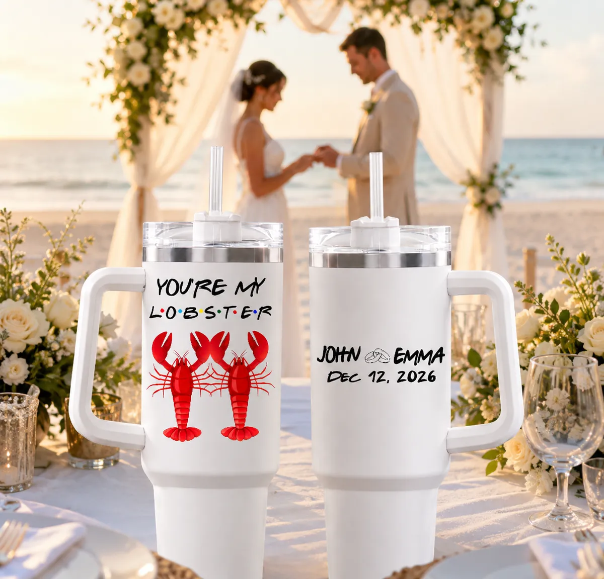 Personalized You're My Lobster Beach Wedding Tumbler
