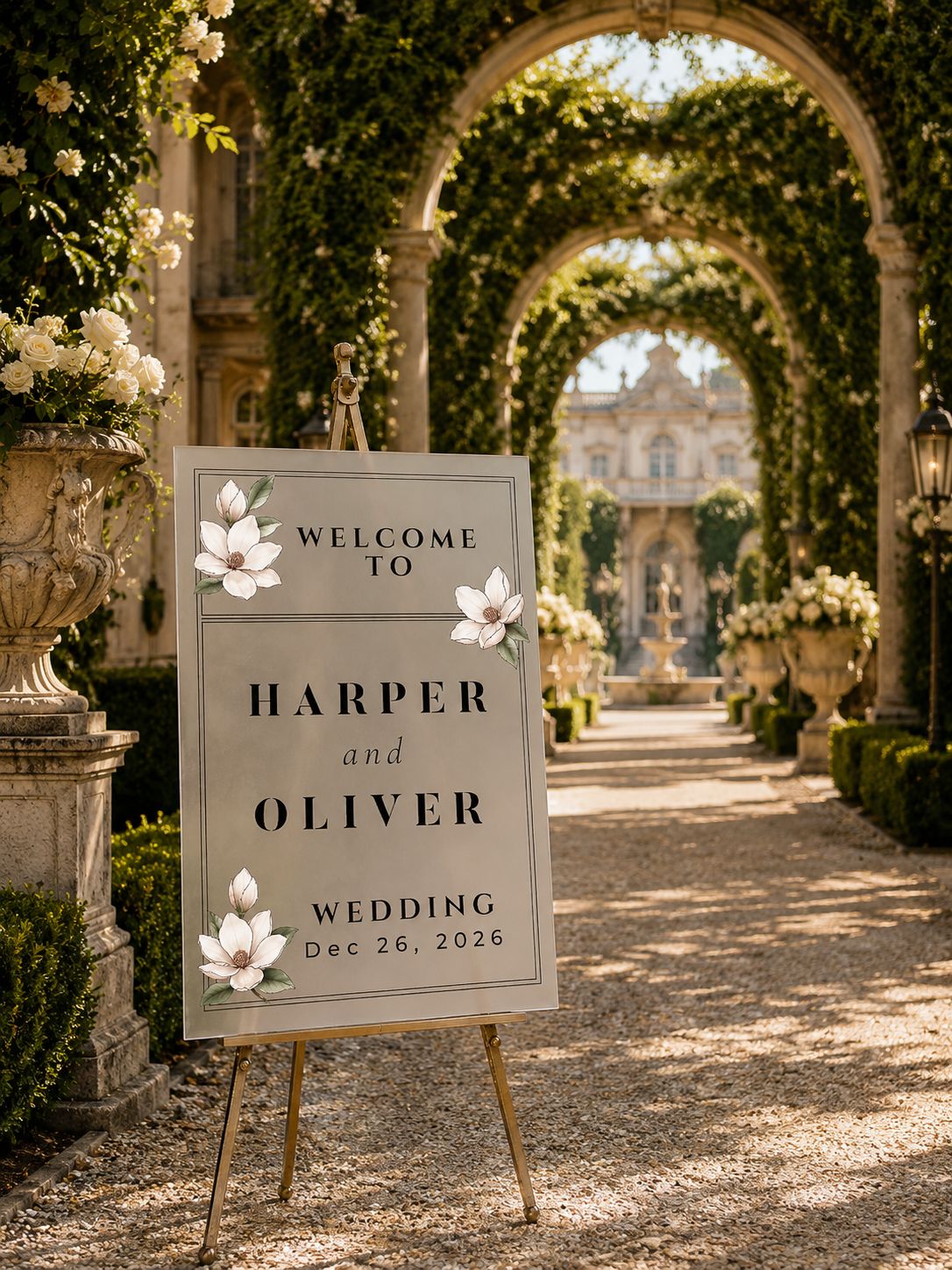 Personalized Floral Wedding Welcome Sign