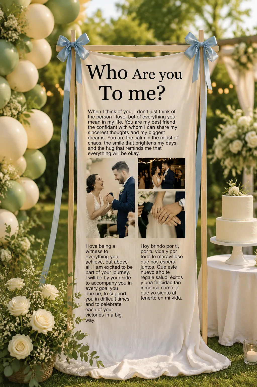 Personalized "Who Are You To Me" Fabric Banner