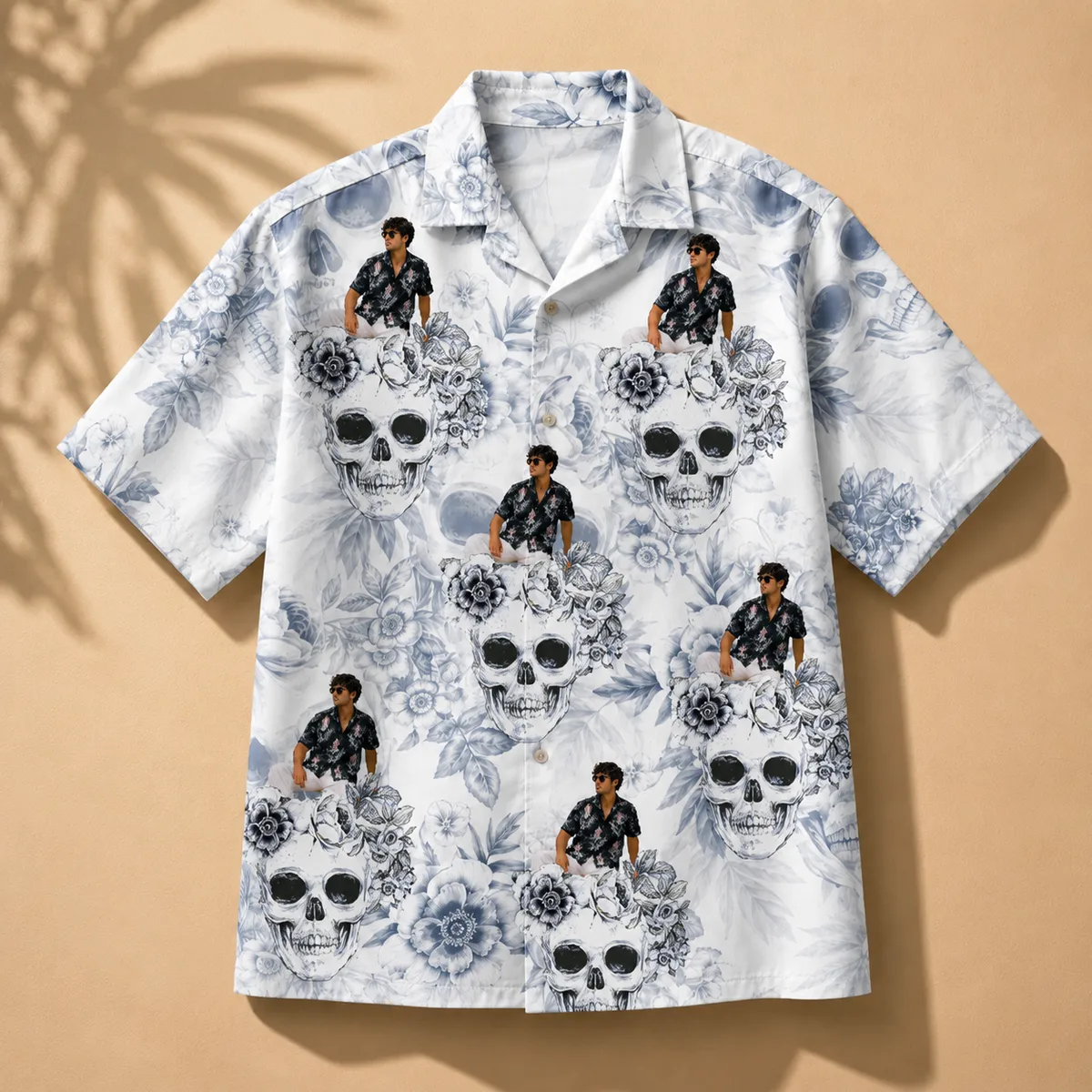 Personalized Skull Hawaiian Shirt - Upload Your Photo Custom Aloha Shirt
