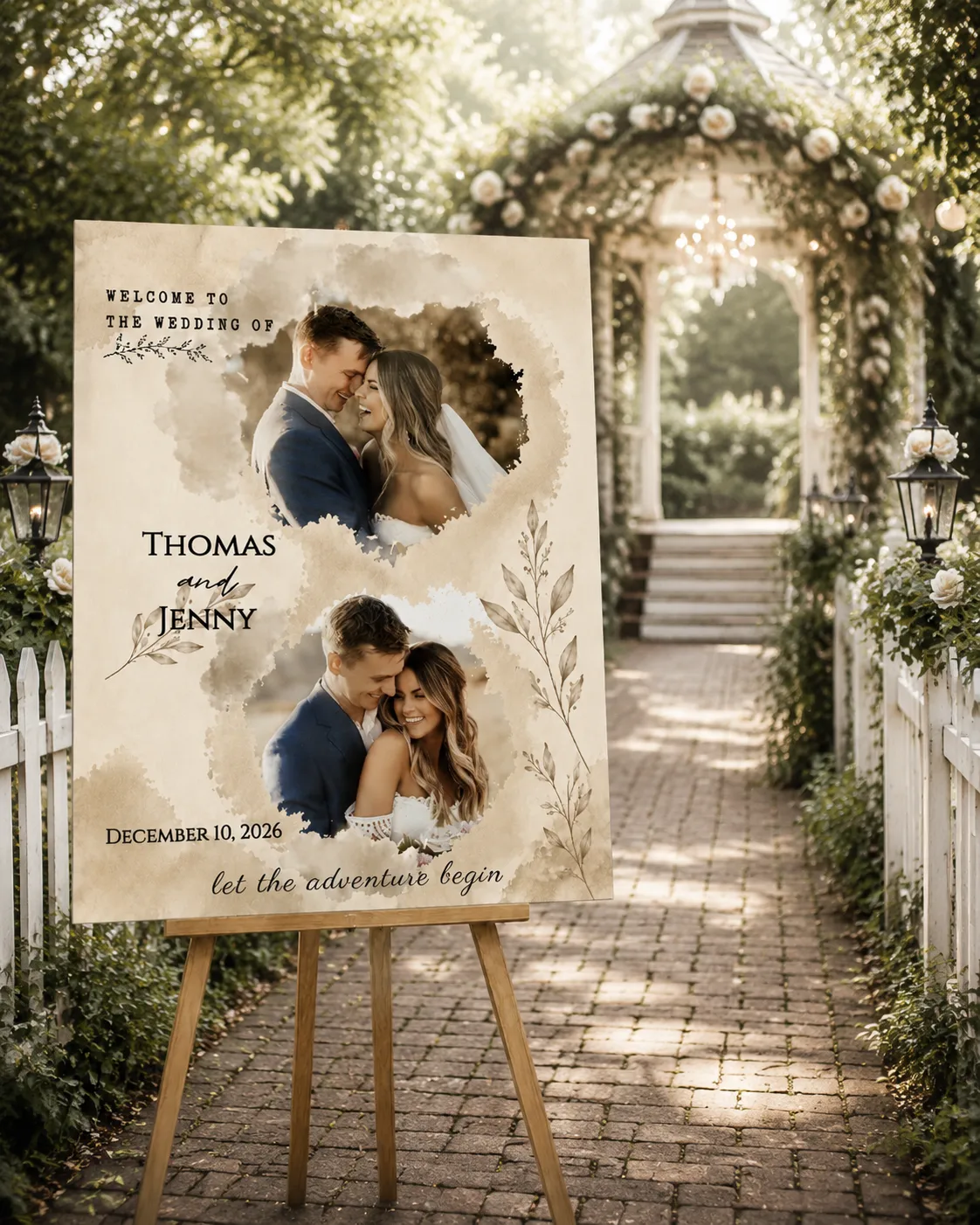 Personalized Wedding Love Marriage Backdrop, Photo Booth Board Display for Wedding Couple, Long Love Distance Celebration Custom Welcome Sign