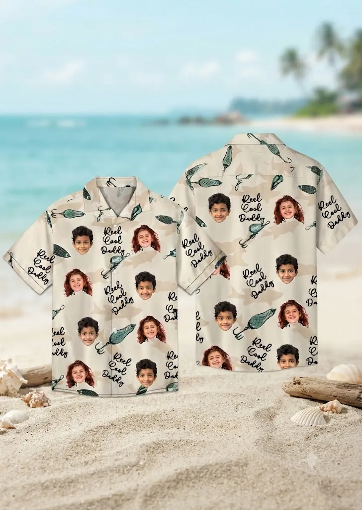 Custom Face Kids Hawaiian Shirt Personalized Children Photo Tropical Vacation Shirt