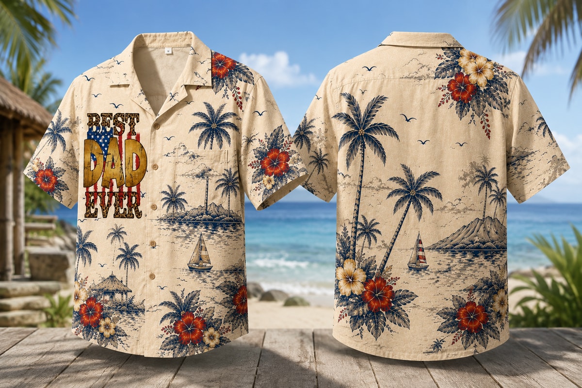 Best Dad Ever Tropical Hawaiian Shirt For The Dad