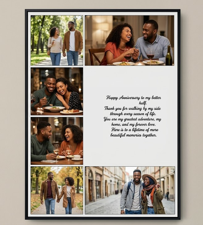 Personalized Anniversary Memory Wall Art Poster