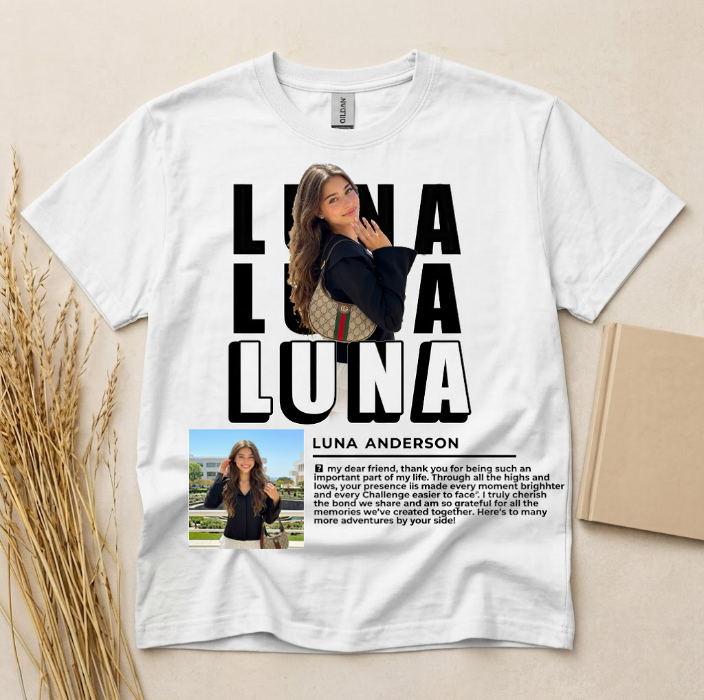 Personalized Tribute Typography Photo T-Shirt