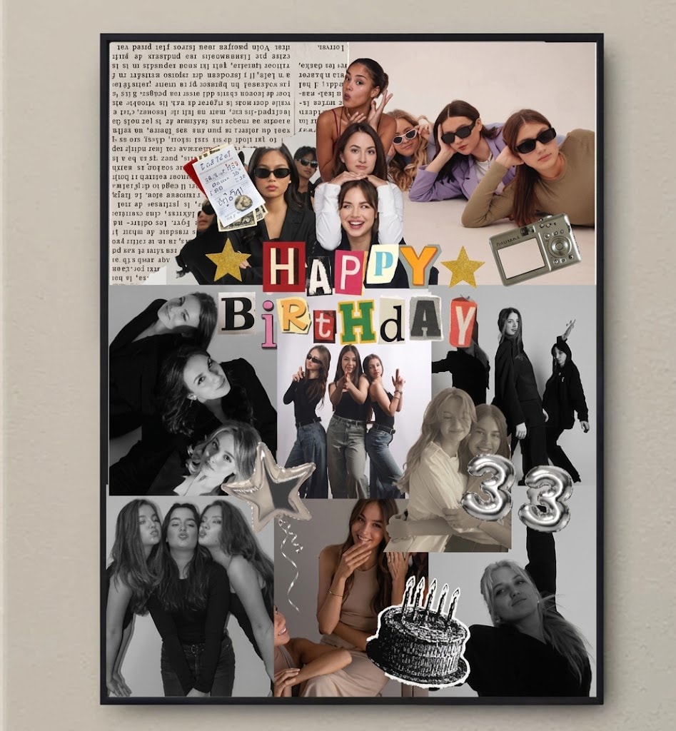 Personalized Vintage Newspaper Birthday Poster Art