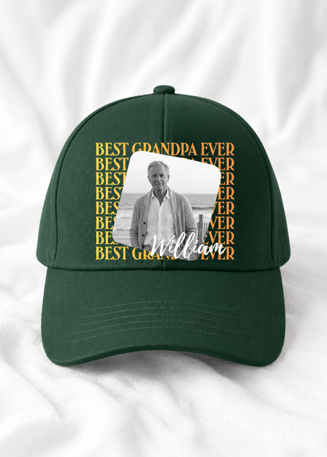 Custom Photo Best Grandpa Ever Cap Personalized Name Cap