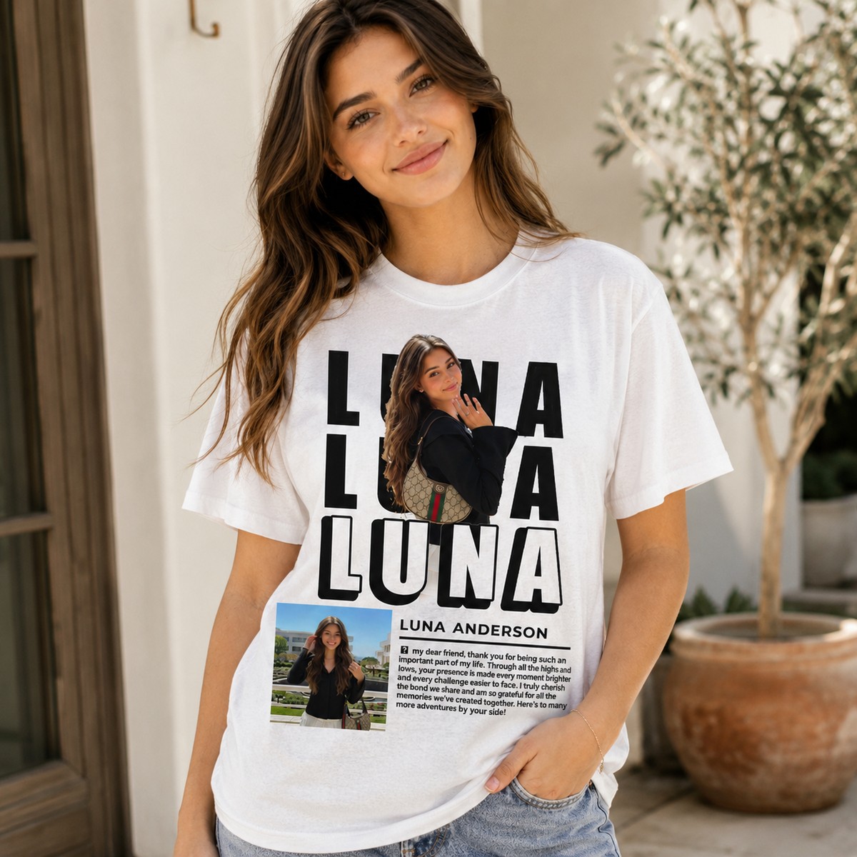 Personalized Tribute Typography Photo T-Shirt