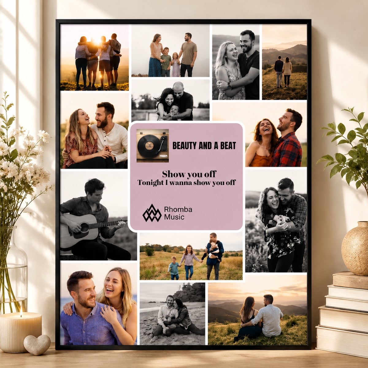 Personalized Music Photo Collage Wall Art Poster