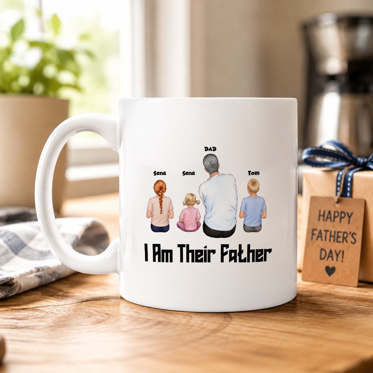 Personalized Dad Mug with Kids Names, I Am Their Father Coffee Mug, Custom Father's Day Gift for Dad, Gift from Kids