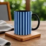 Black-Pastel Blue and Blue Stripe