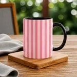 Black-Pastel Pink and Pink Stripe