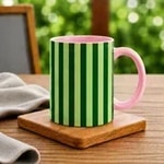 Pink-Pistachio and Green Stripe