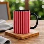 Black-Pastel Red and Red Stripe