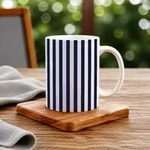 White and Dark Blue Stripe