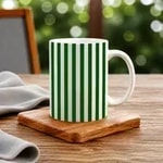 White and Dark Green Stripe