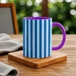 Purple-Pastel Blue and Blue Stripe
