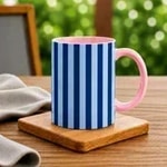 Pink-Pastel Blue and Blue Stripe